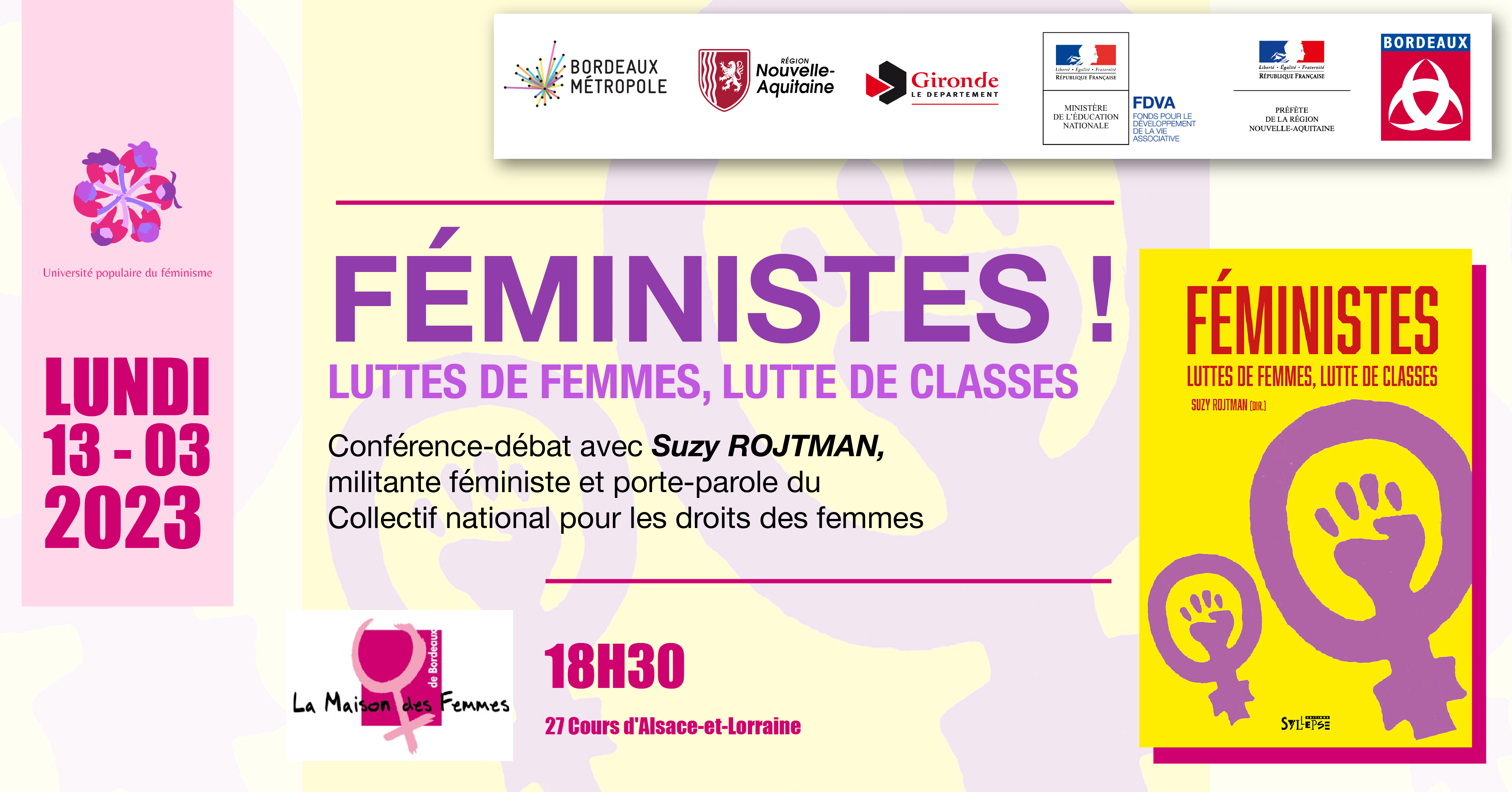 « FEMINISTES ! LUTTES DE FEMMES LUTTE DE CLASSES » conférence- débat avec Suzy ROJTMAN