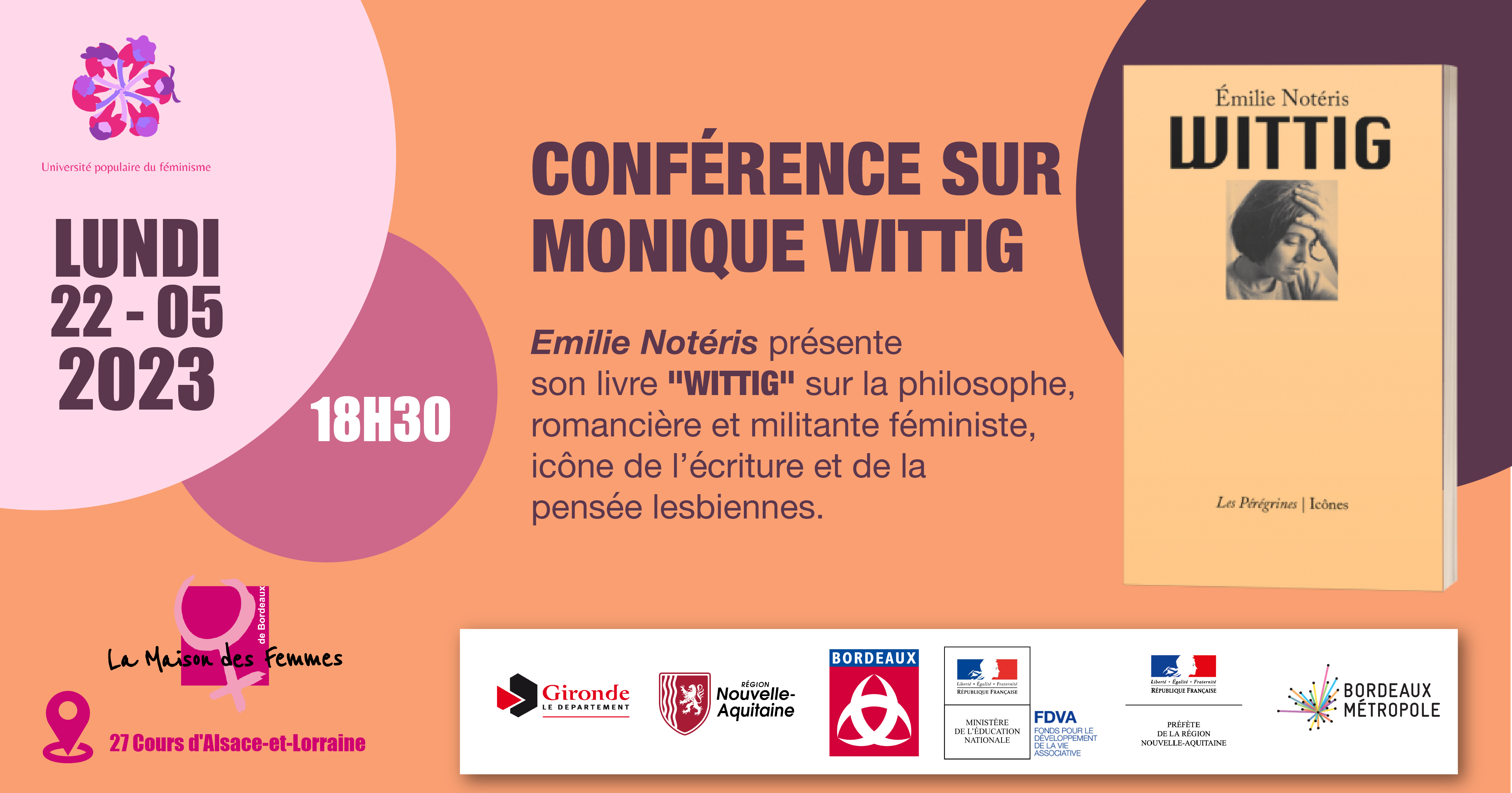 Conférence débat  :  Emilie NOTERIS  présente sa bibliographie sur Monique WITTIG